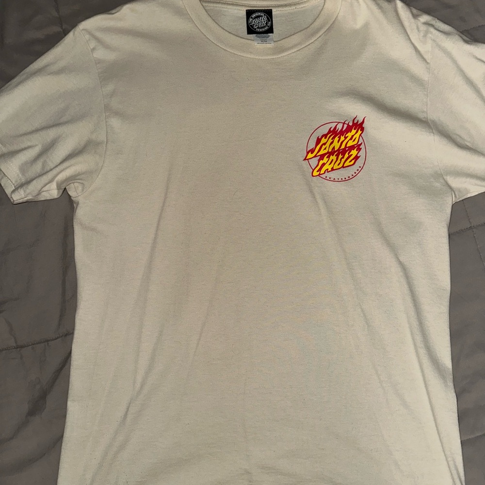Santa Cruz cream Tee with Red Logo